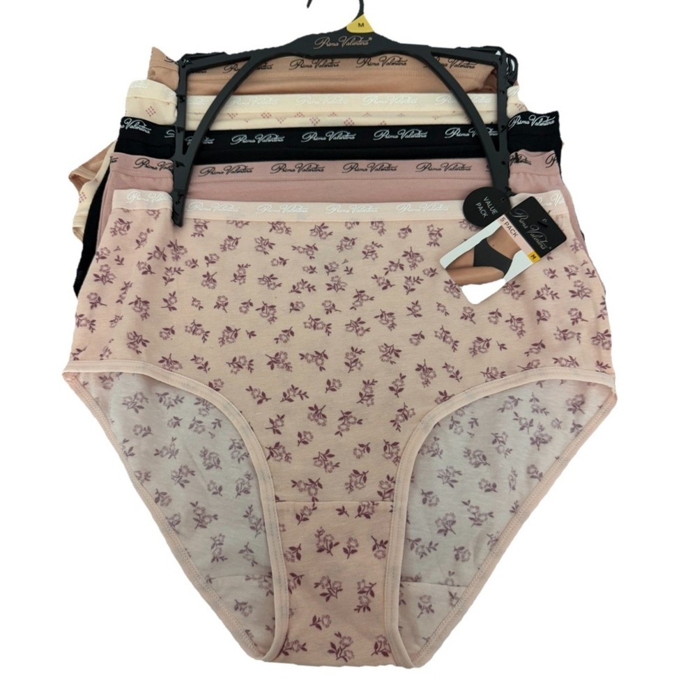 Prima‎ Valentina Women's Style 8097 5-Pack Value Pack high-rise brief Size M New